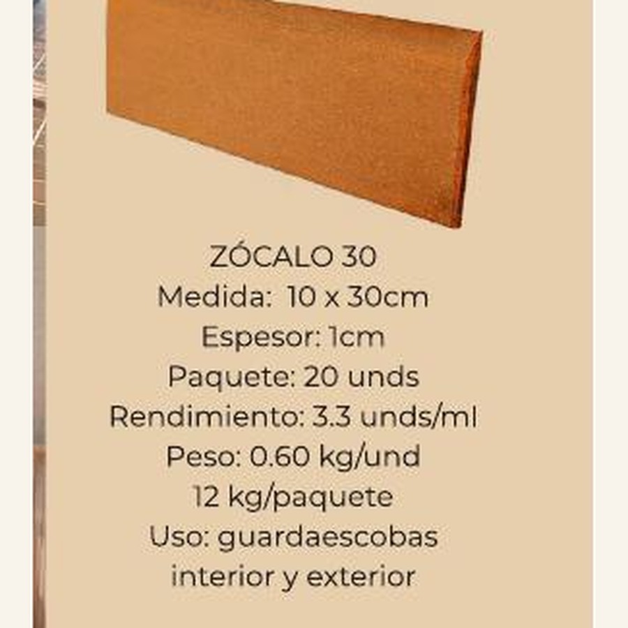 Muestra de Zócalo 30 × 10